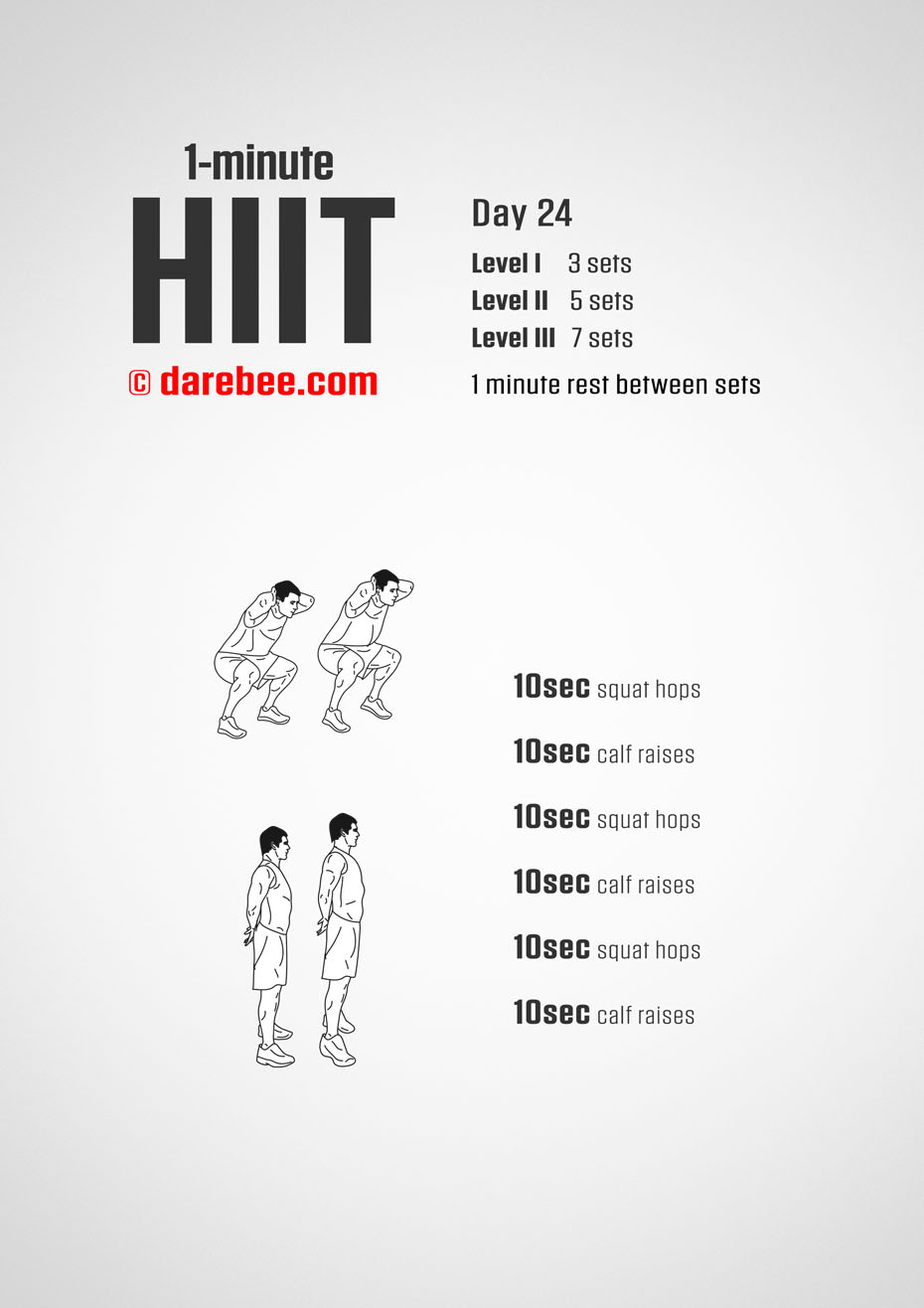 1-Mniute HIIT - 30-Day Program by DAREBEE