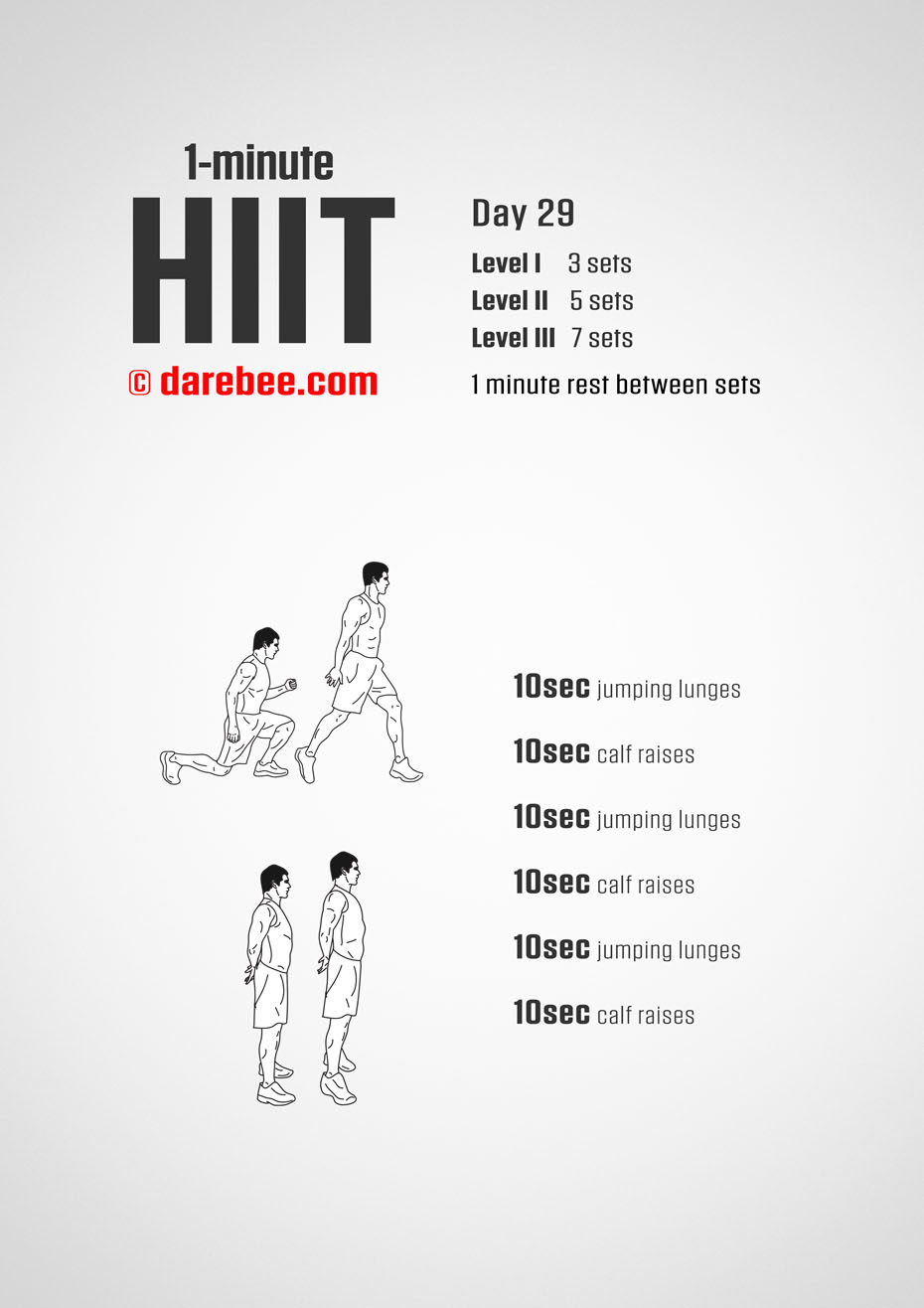 1-Mniute HIIT - 30-Day Program by DAREBEE