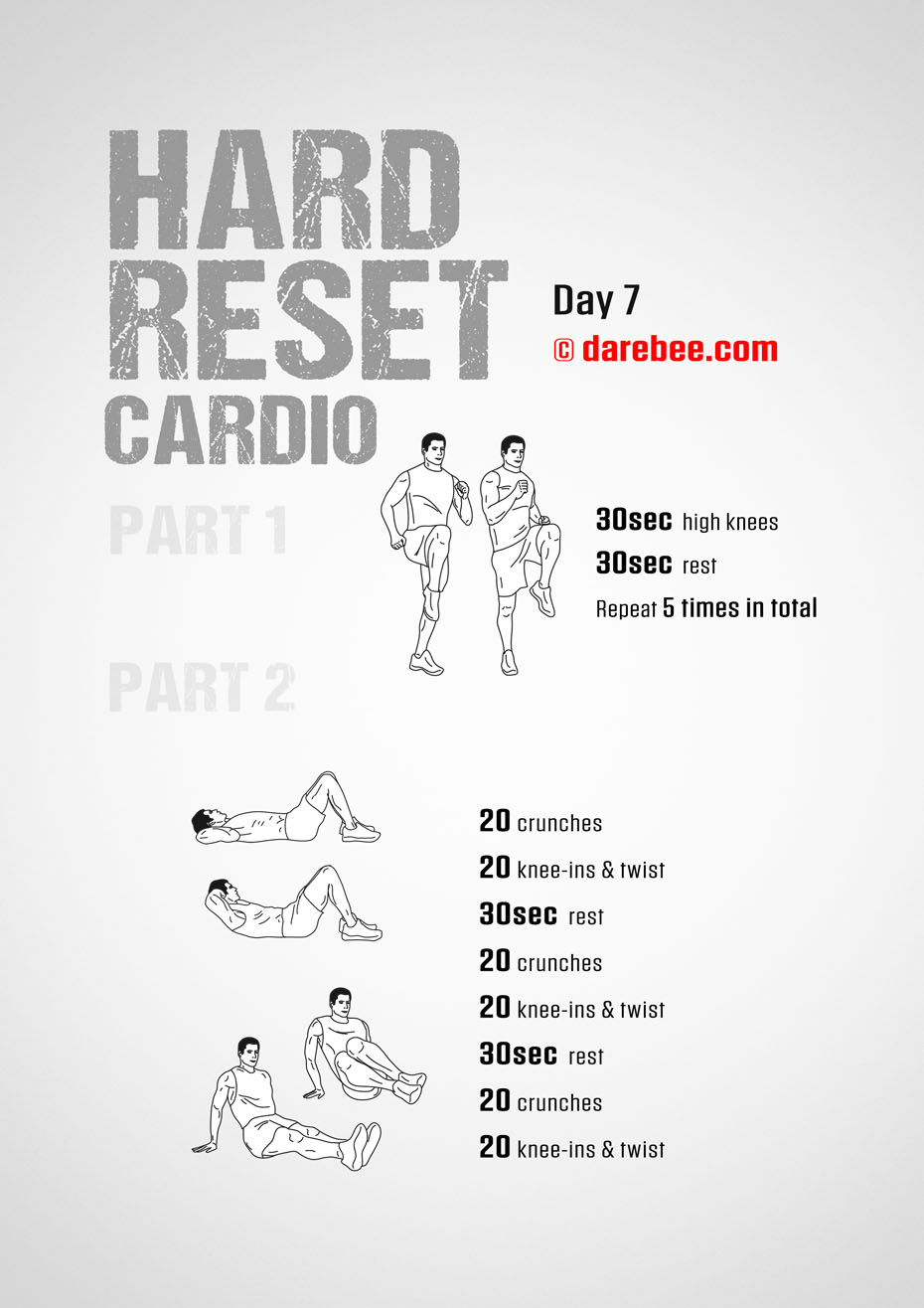 The Hard Reset Cardio - Fitness Program by DAREBEE