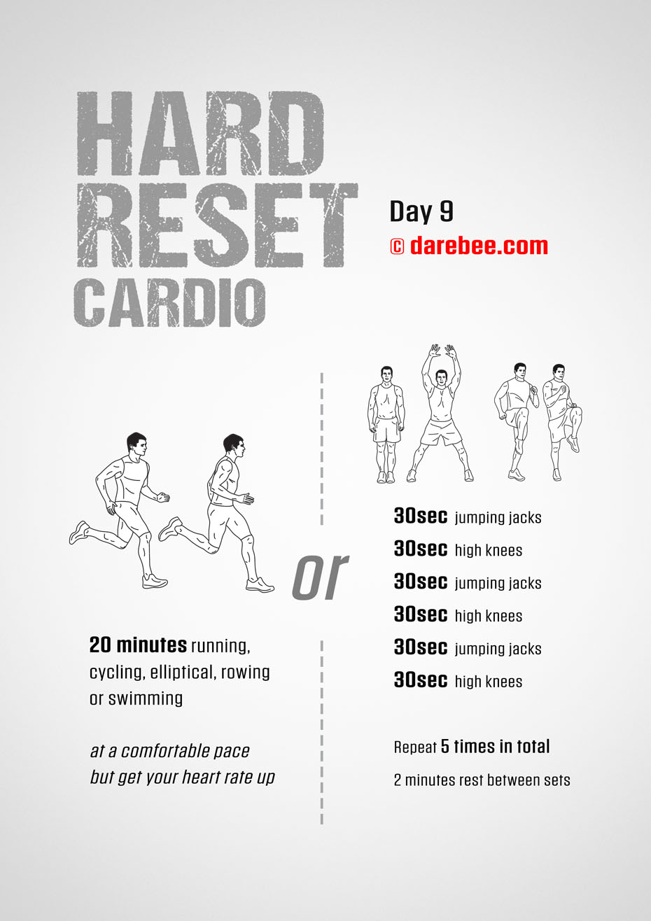 The Hard Reset Cardio - Fitness Program by DAREBEE