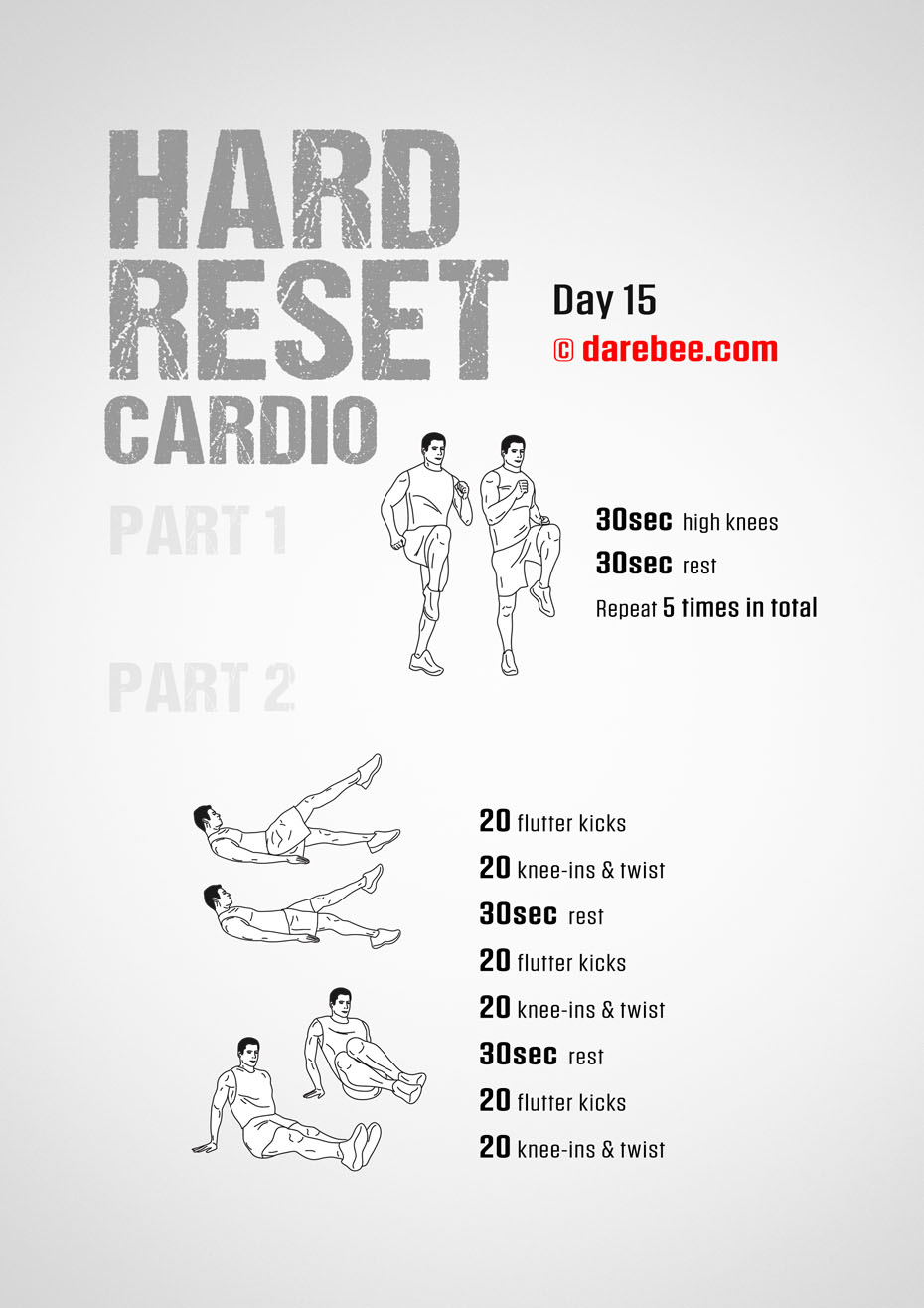 The Hard Reset Cardio - Fitness Program by DAREBEE