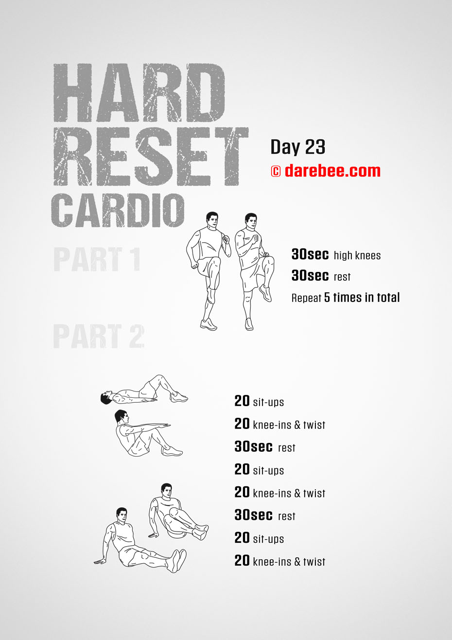 The Hard Reset Cardio - Fitness Program by DAREBEE