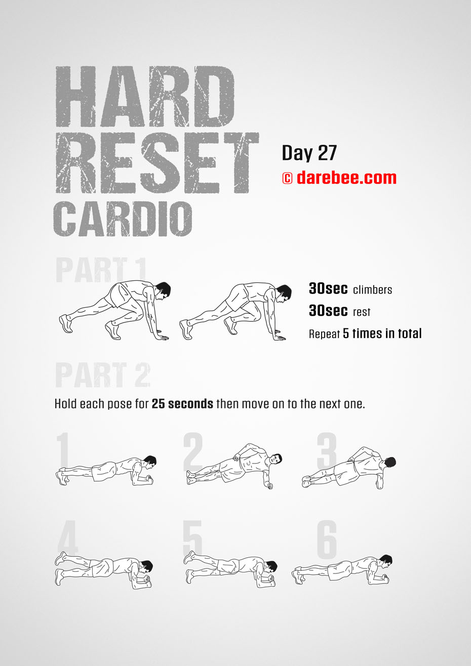 The Hard Reset Cardio - Fitness Program by DAREBEE