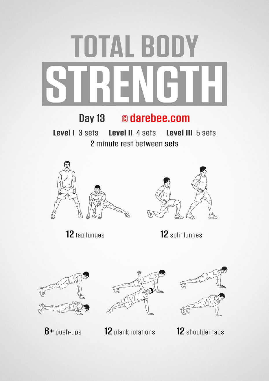 Total Body Strength 30 Day Program by DAREBEE