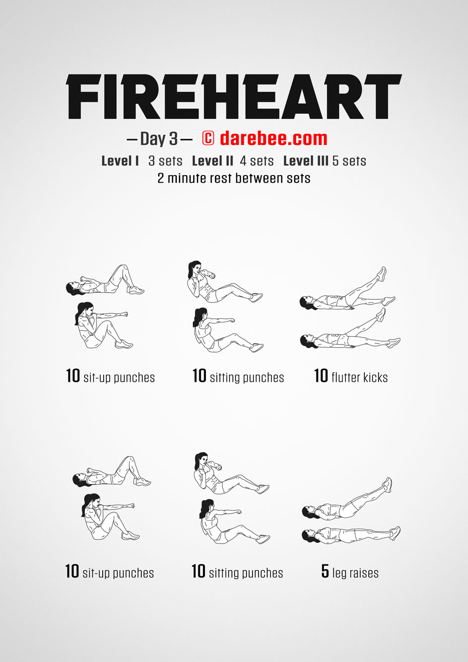 Fireheart - No-Equipment Fitness Program by DAREBEE