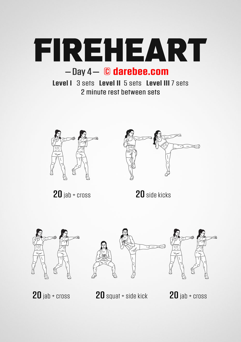 Fireheart - No-Equipment Fitness Program by DAREBEE