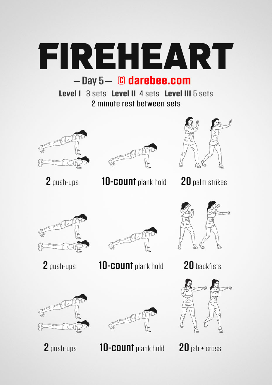 Fireheart - No-Equipment Fitness Program by DAREBEE