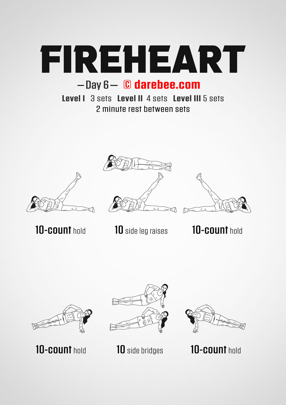 Fireheart - No-Equipment Fitness Program by DAREBEE