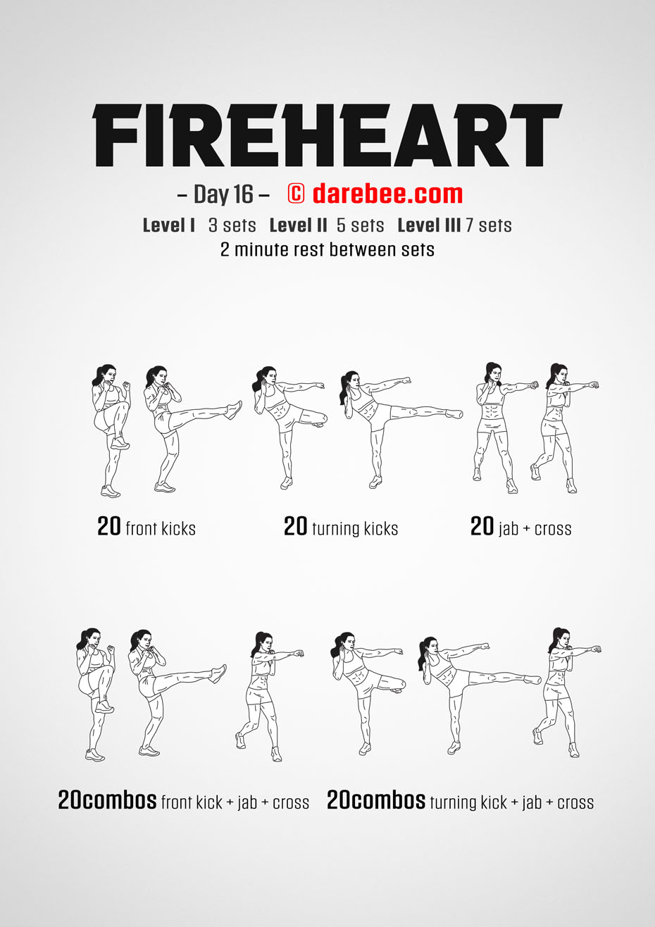 Fireheart - No-Equipment Fitness Program by DAREBEE