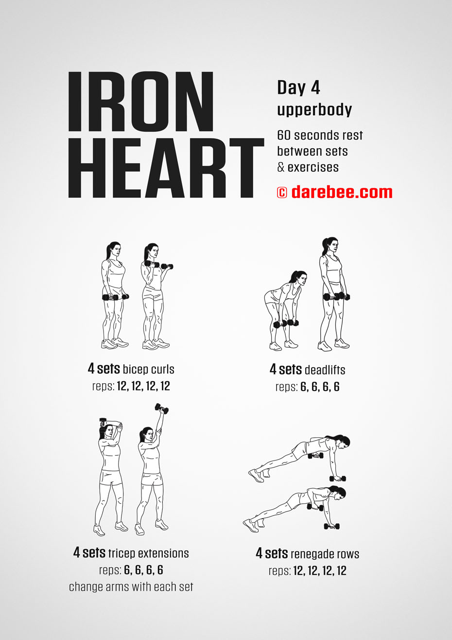 Ironheart - 30 Day Muscle Definition Dumbbell Program by DAREBEE