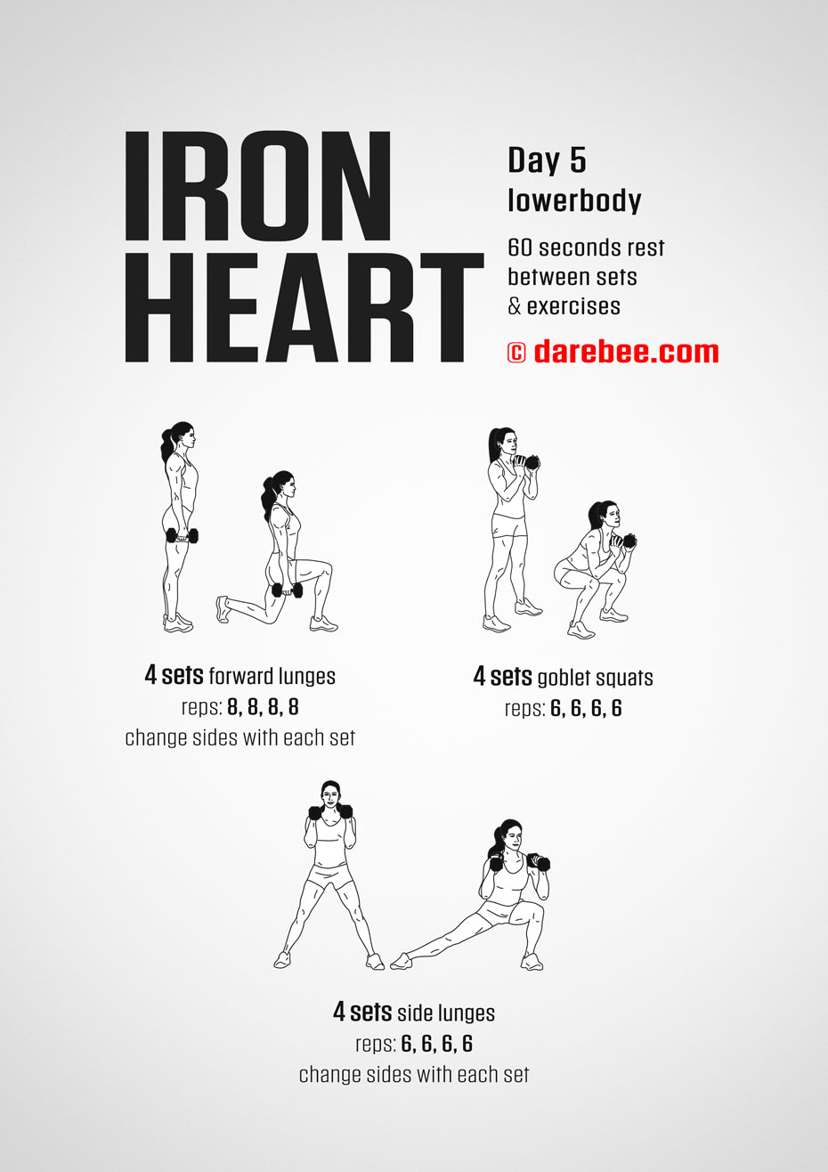 Ironheart - 30 Day Muscle Definition Dumbbell Program by DAREBEE