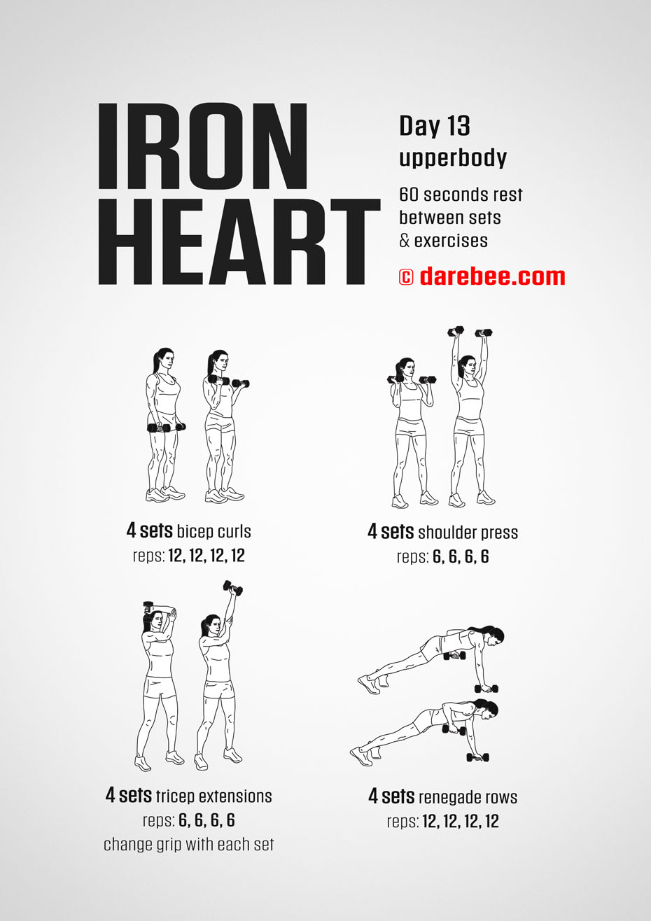 Ironheart - 30 Day Muscle Definition Dumbbell Program by DAREBEE