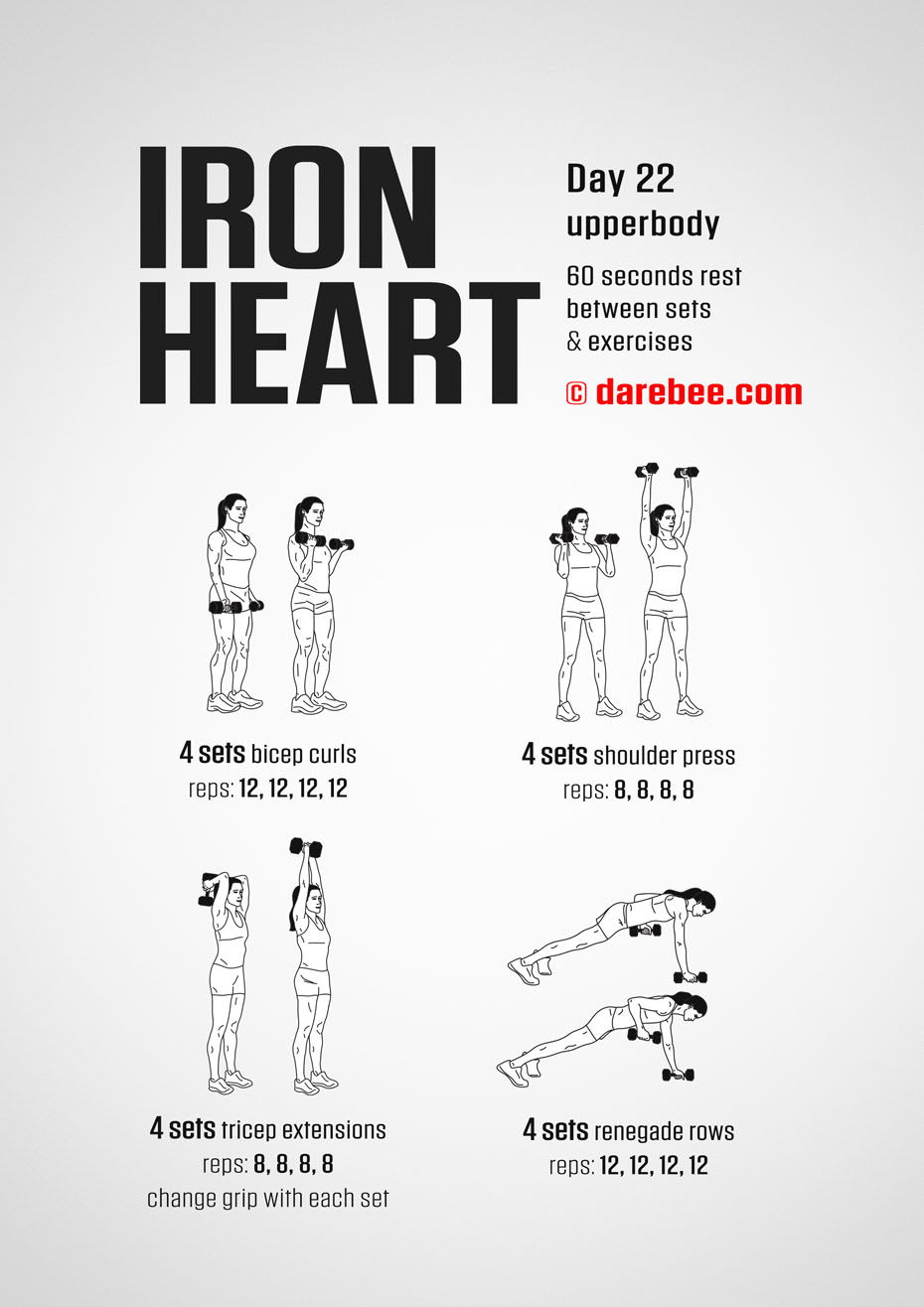 Ironheart - 30 Day Muscle Definition Dumbbell Program by DAREBEE