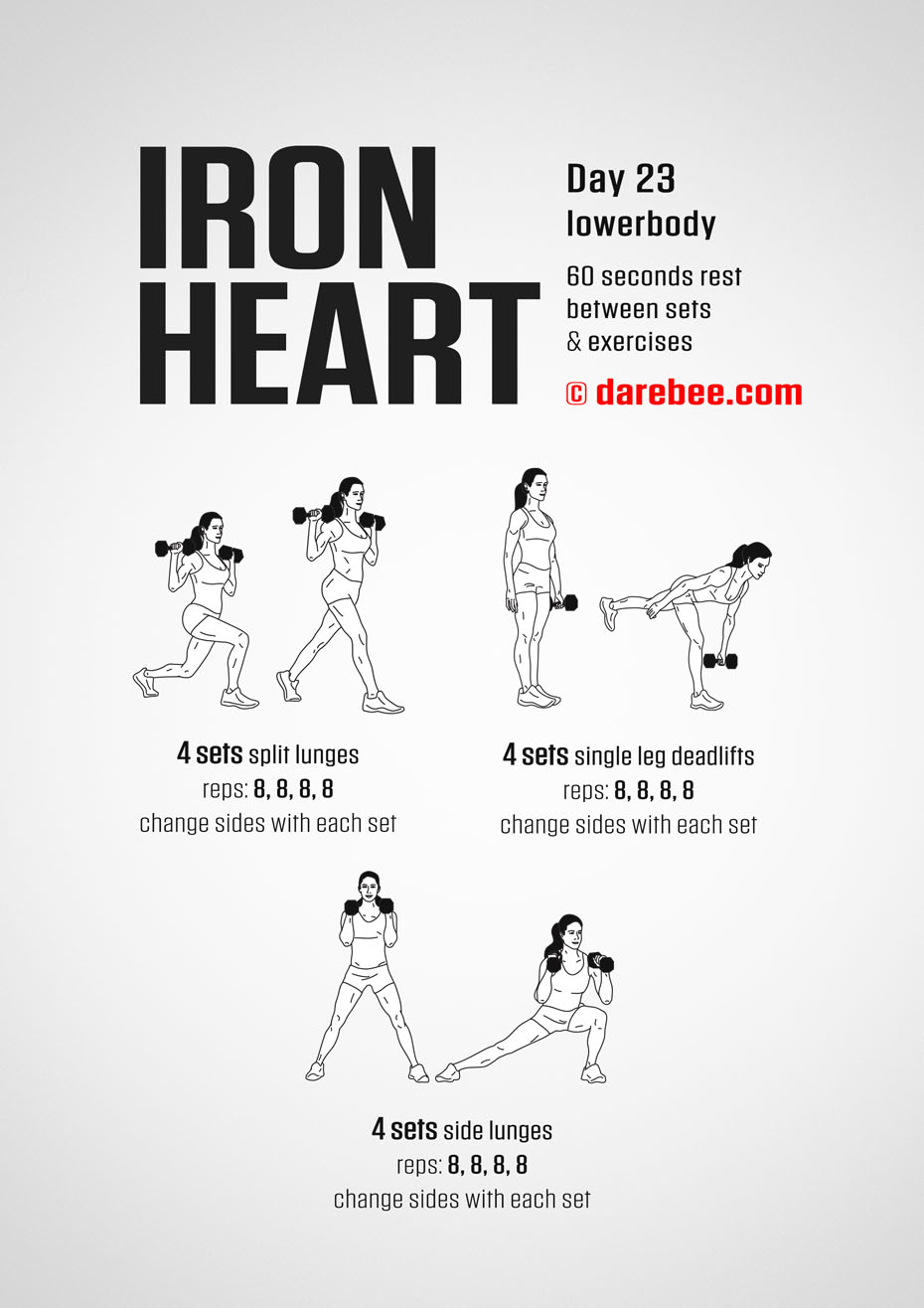 Ironheart - 30 Day Muscle Definition Dumbbell Program by DAREBEE