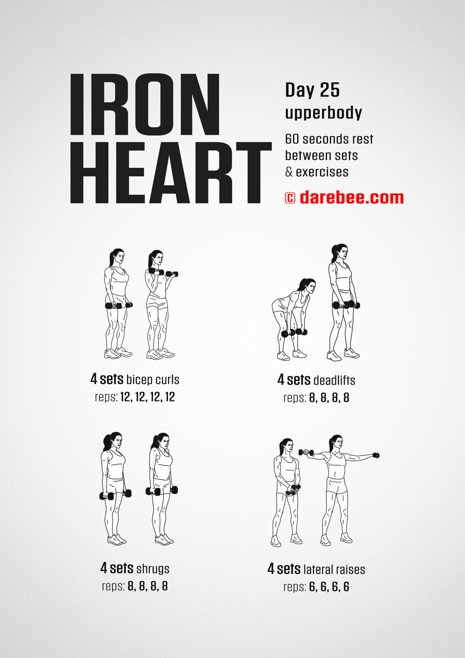 Ironheart - 30 Day Muscle Definition Dumbbell Program by DAREBEE