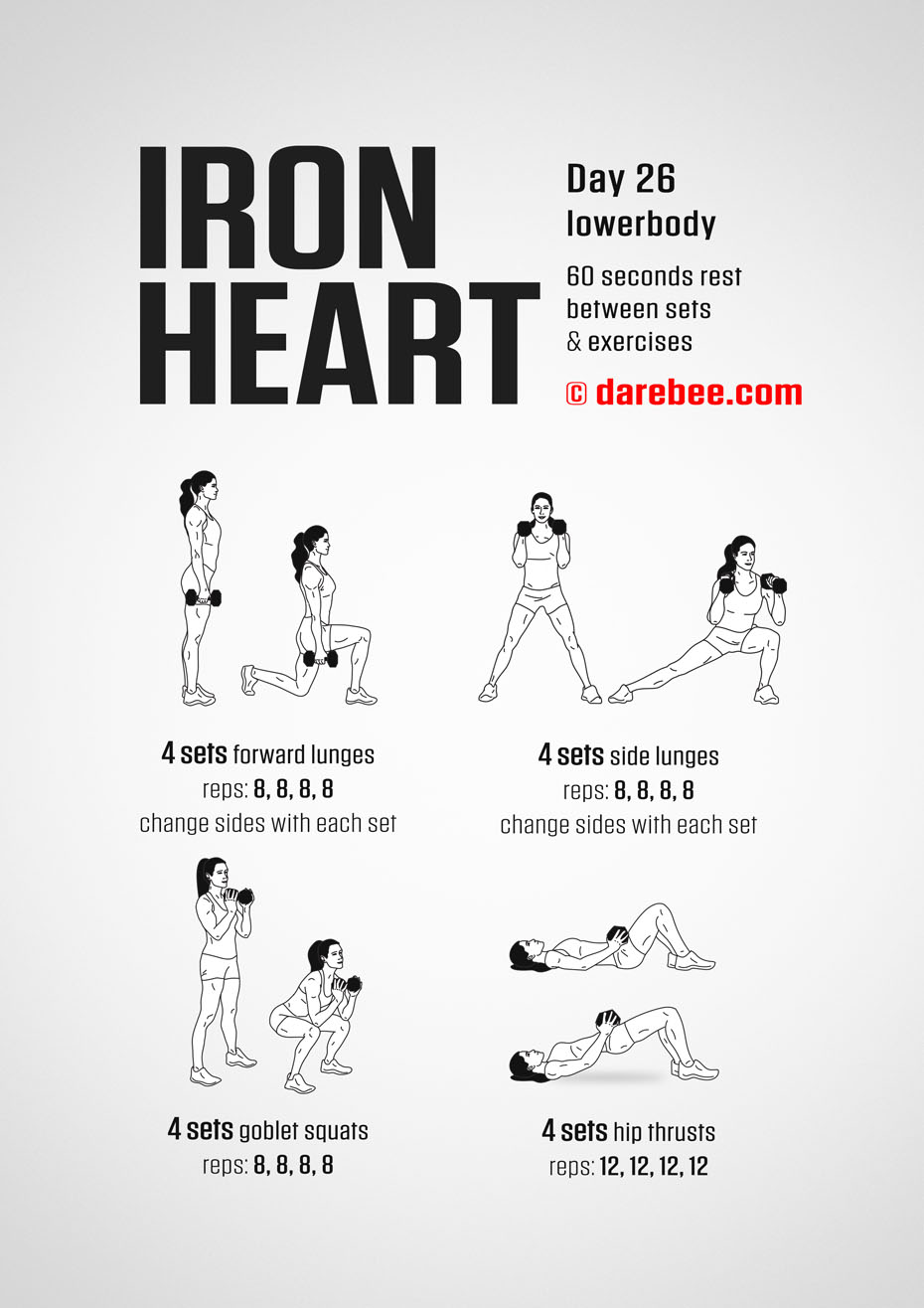 Ironheart - 30 Day Muscle Definition Dumbbell Program by DAREBEE