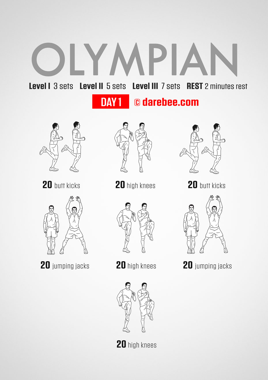 The Olympian - No-Equipment Fitness Program by DAREBEE