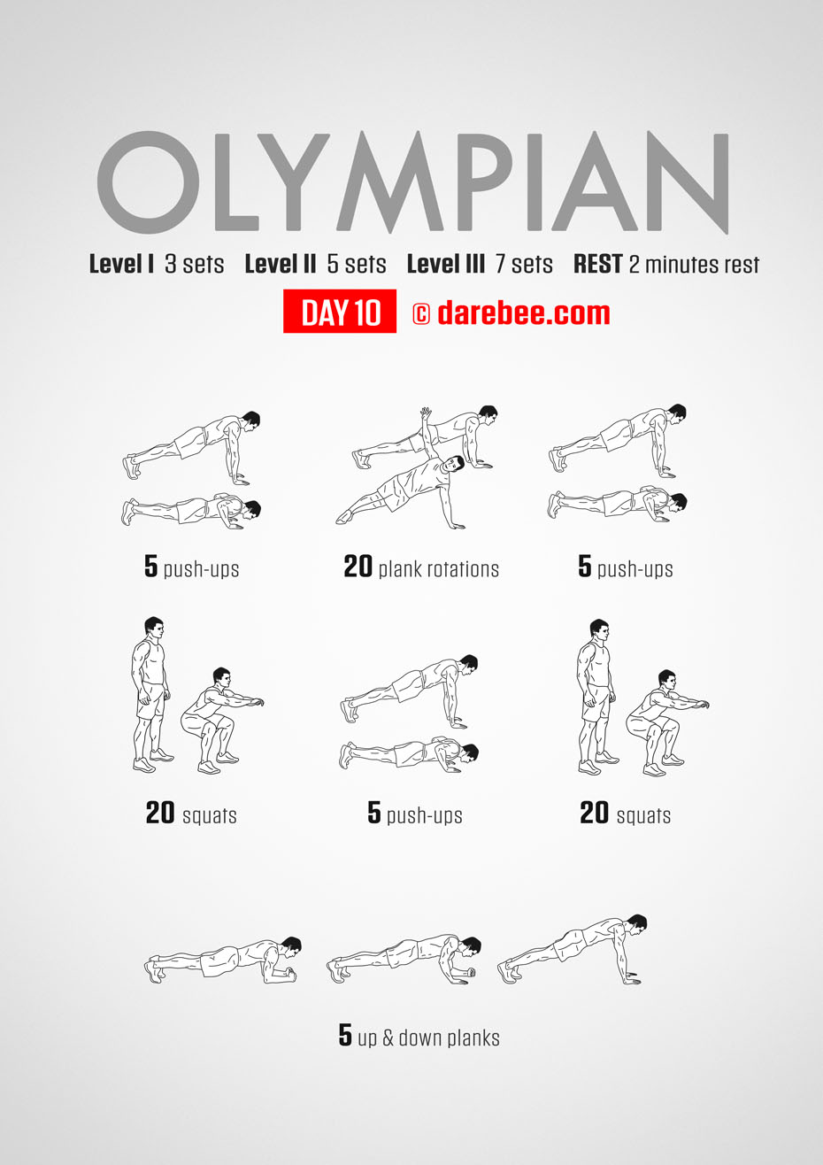 The Olympian - No-Equipment Fitness Program by DAREBEE