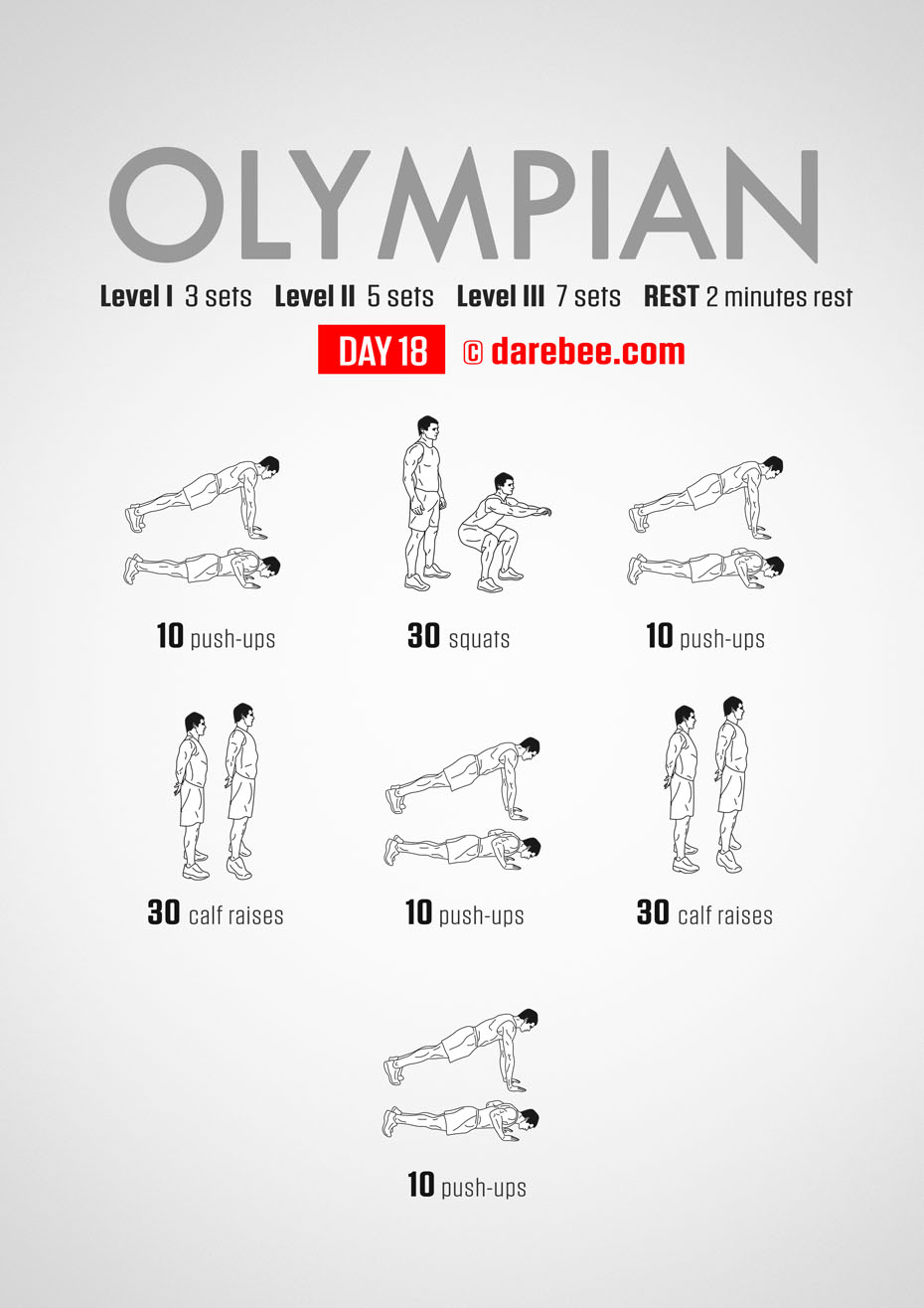 The Olympian - No-Equipment Fitness Program by DAREBEE