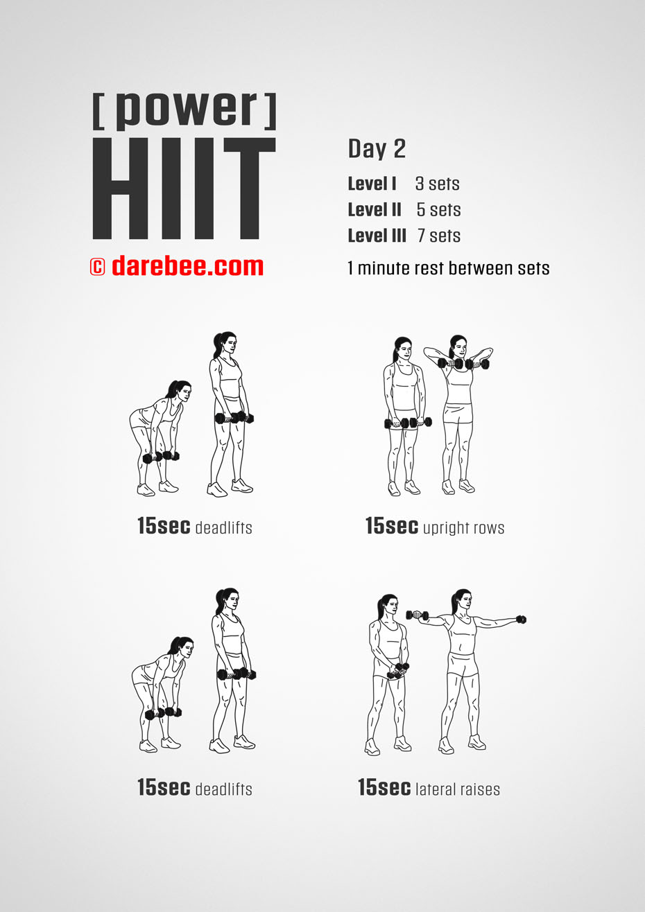 Power HIIT - Dumbbells  Fitness Program by DAREBEE