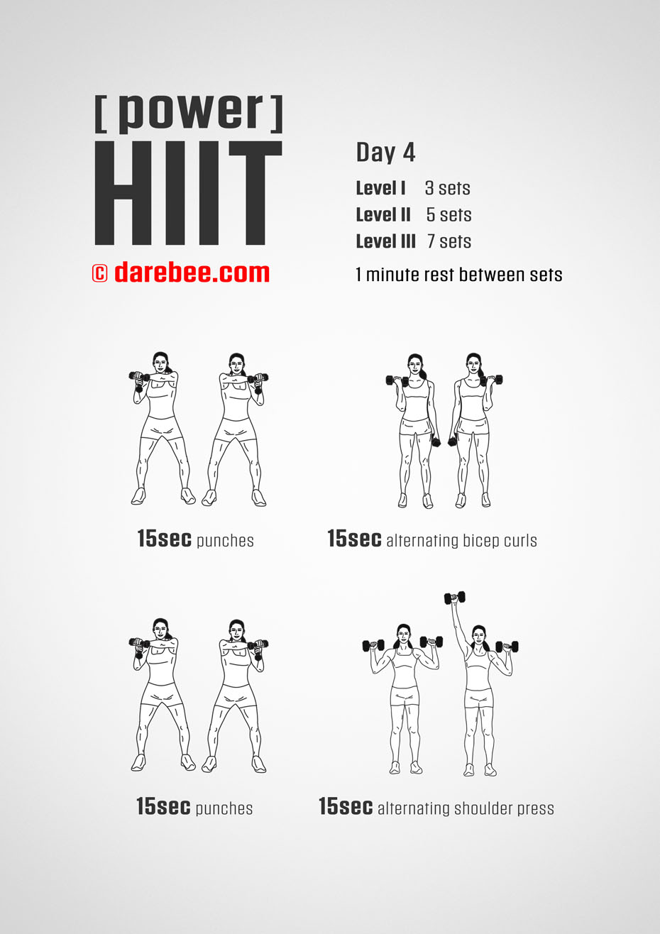 Power HIIT - Dumbbells  Fitness Program by DAREBEE