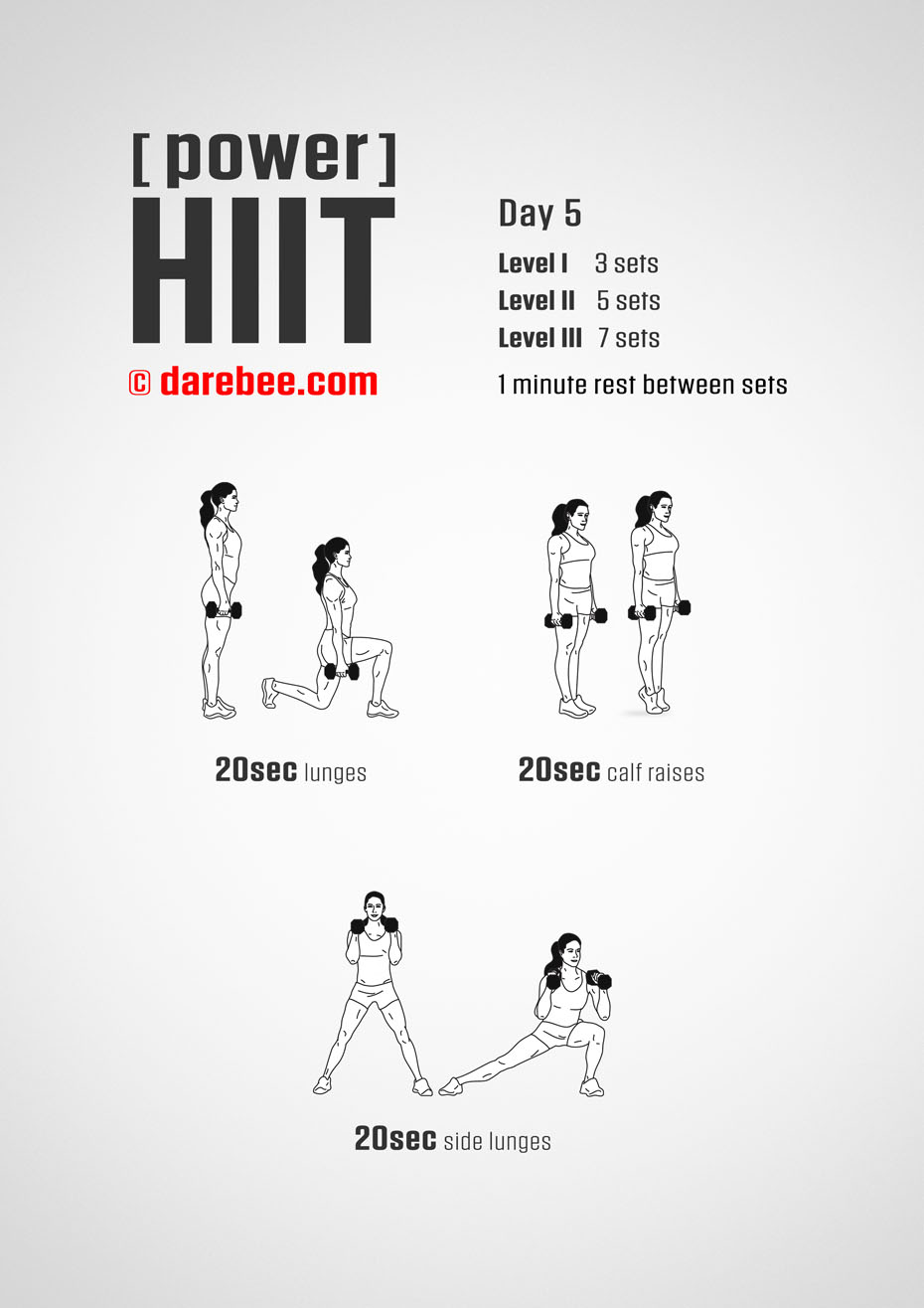 Power HIIT - Dumbbells  Fitness Program by DAREBEE