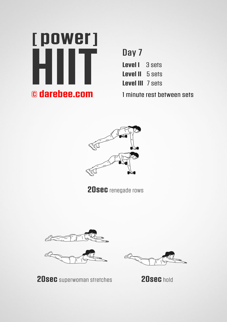 Power HIIT - Dumbbells  Fitness Program by DAREBEE