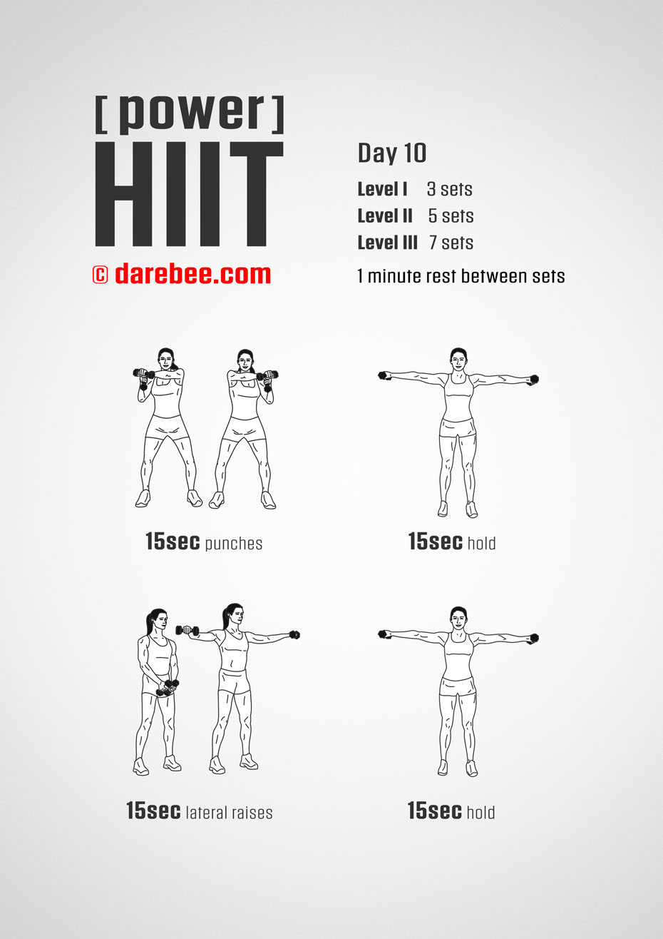 Power HIIT - Dumbbells  Fitness Program by DAREBEE