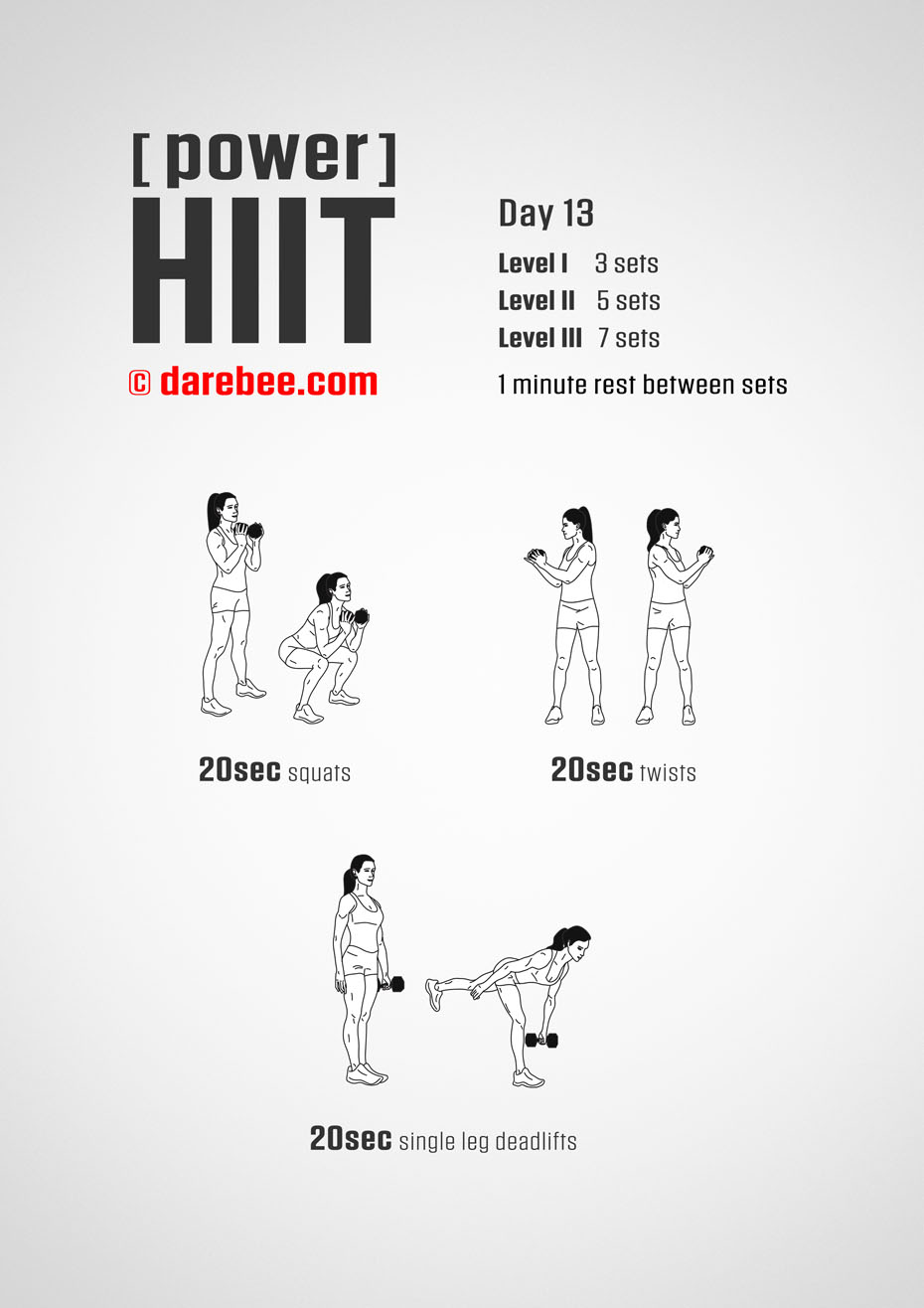 Power HIIT - Dumbbells  Fitness Program by DAREBEE