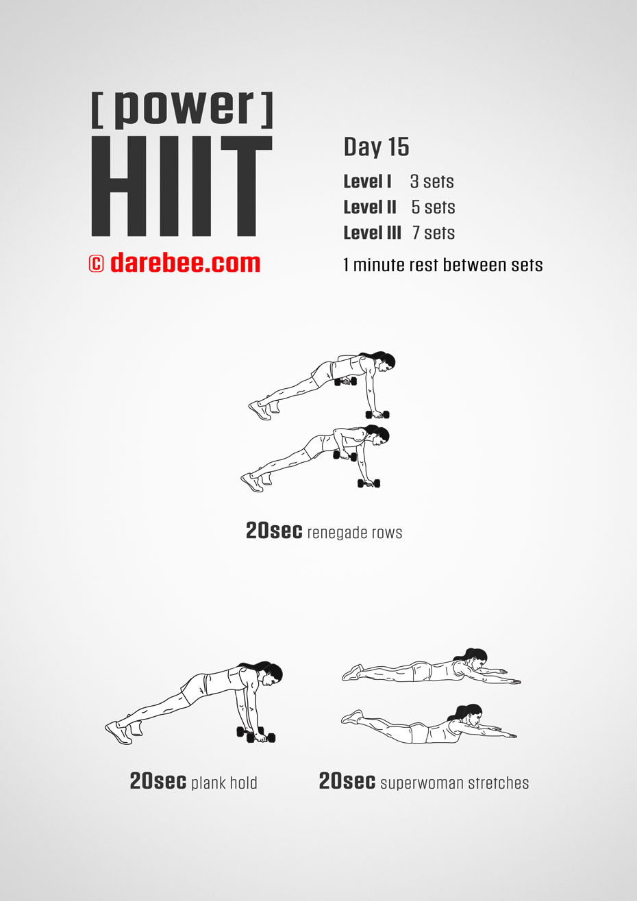 Power HIIT - Dumbbells  Fitness Program by DAREBEE