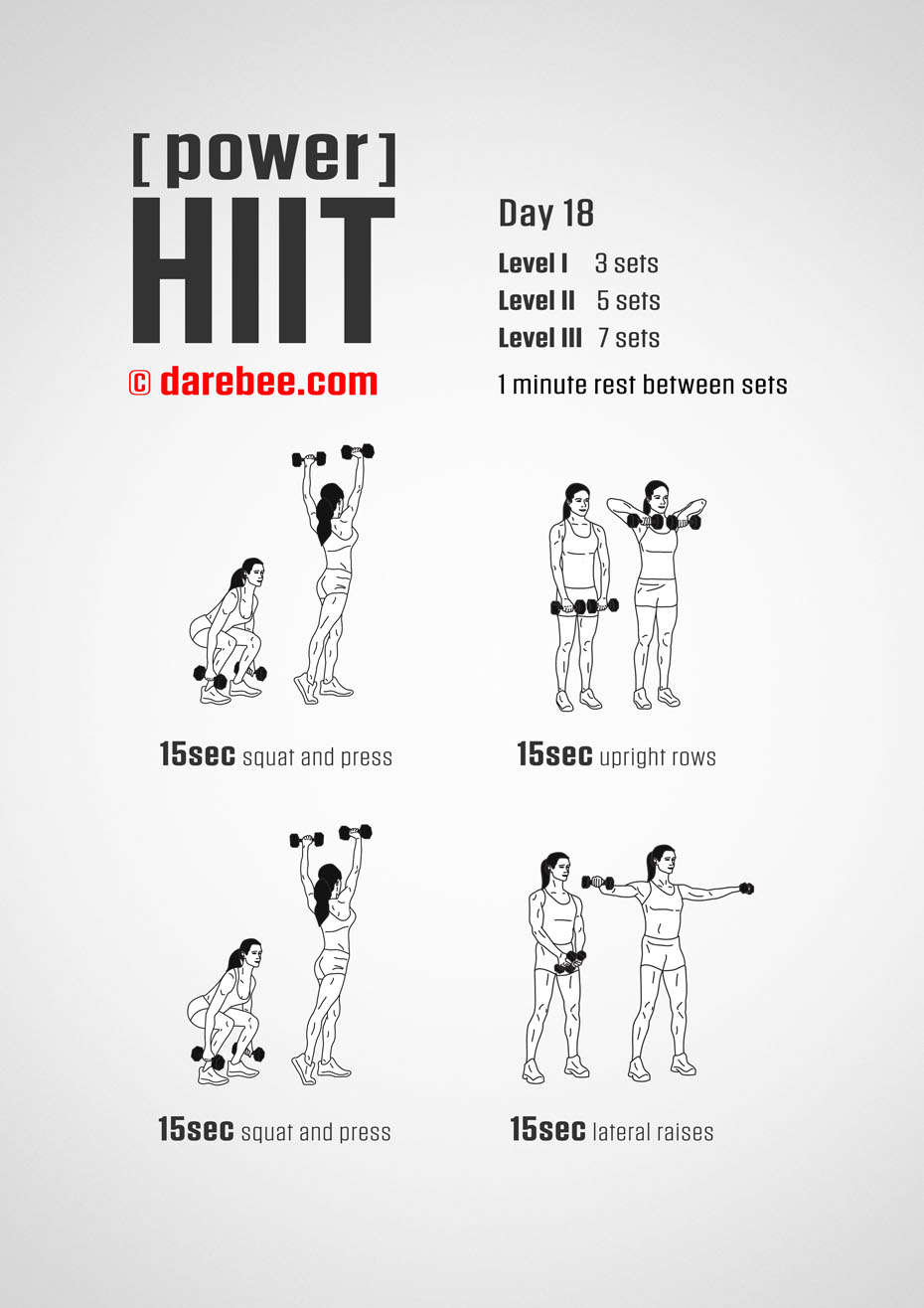 Power HIIT - Dumbbells  Fitness Program by DAREBEE