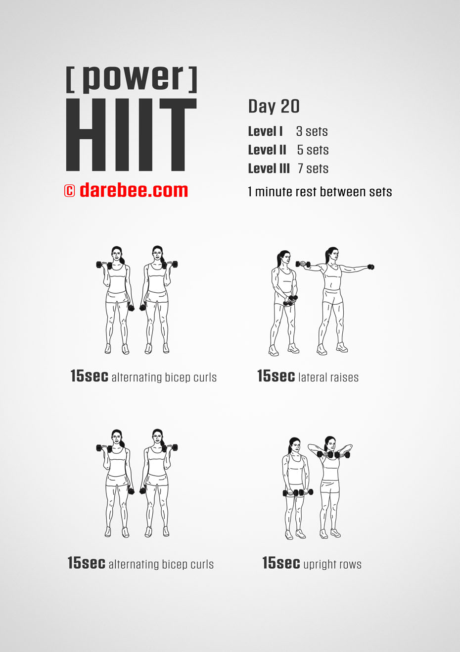 Power HIIT - Dumbbells  Fitness Program by DAREBEE