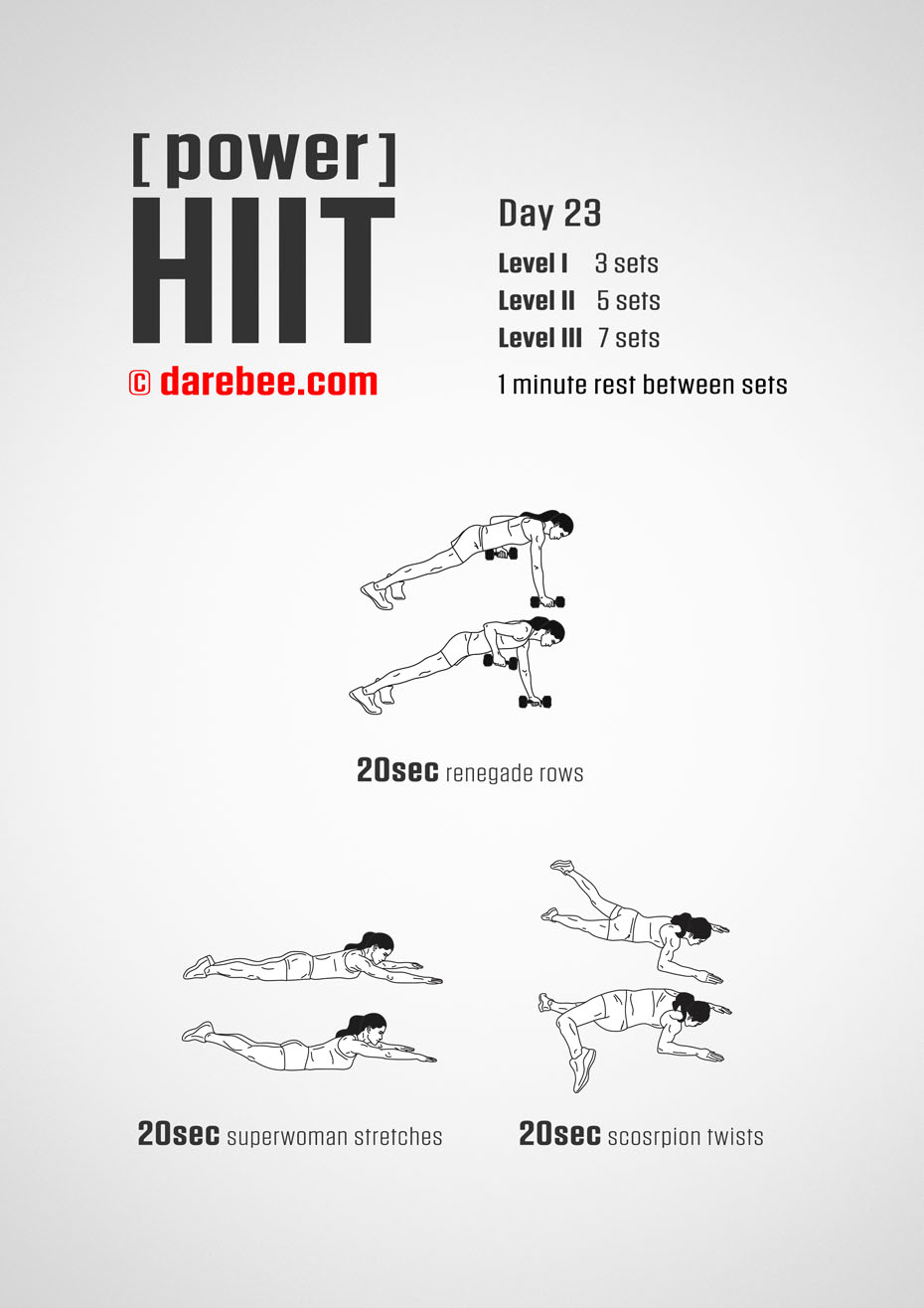 Power HIIT - Dumbbells  Fitness Program by DAREBEE