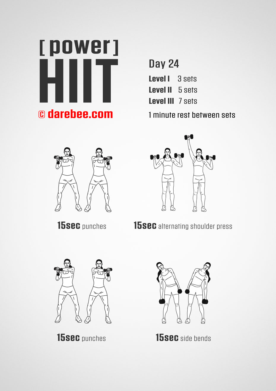 Power HIIT - Dumbbells  Fitness Program by DAREBEE