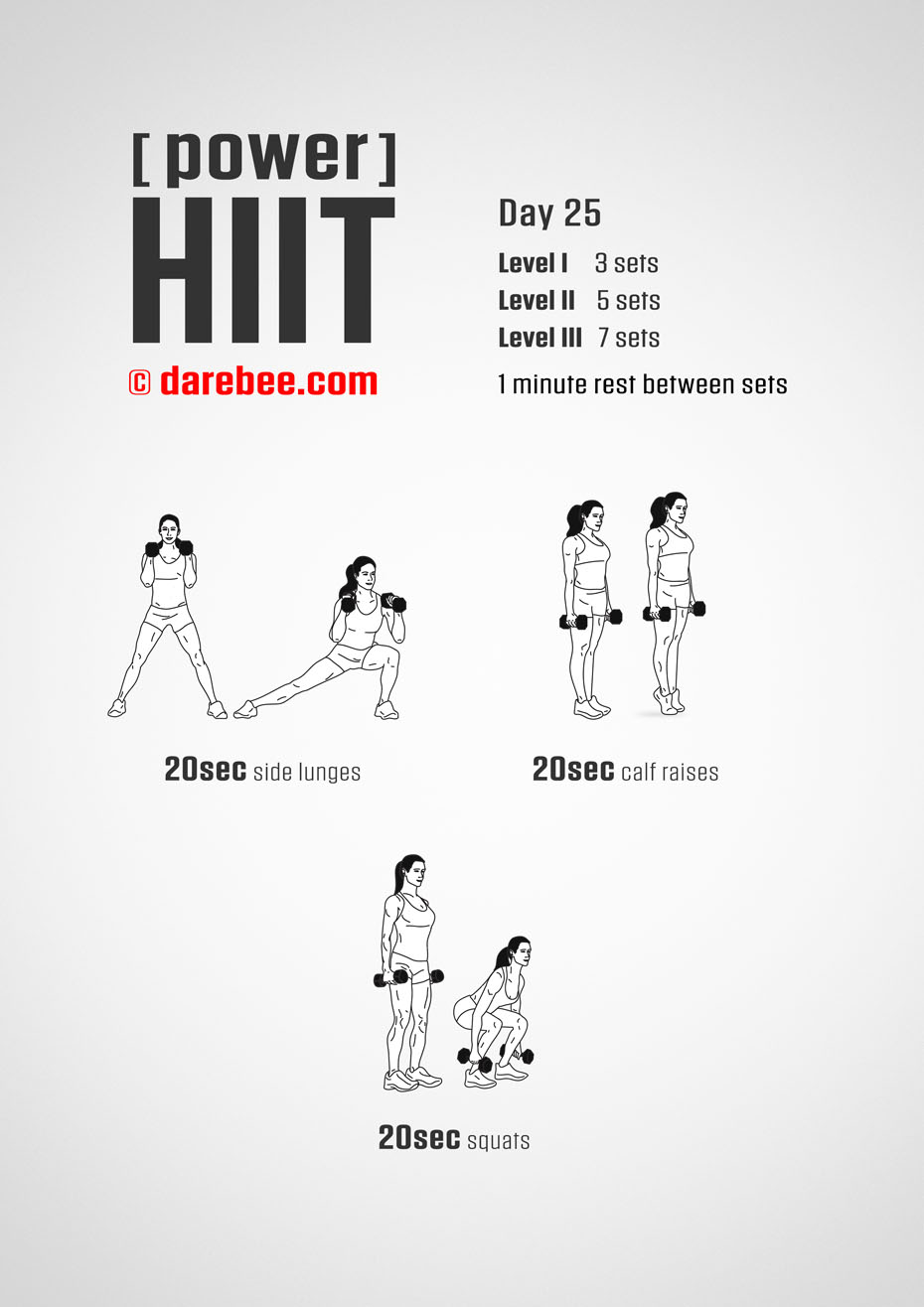 Power HIIT - Dumbbells  Fitness Program by DAREBEE