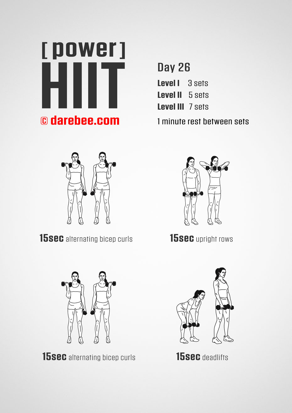 Power HIIT - Dumbbells  Fitness Program by DAREBEE