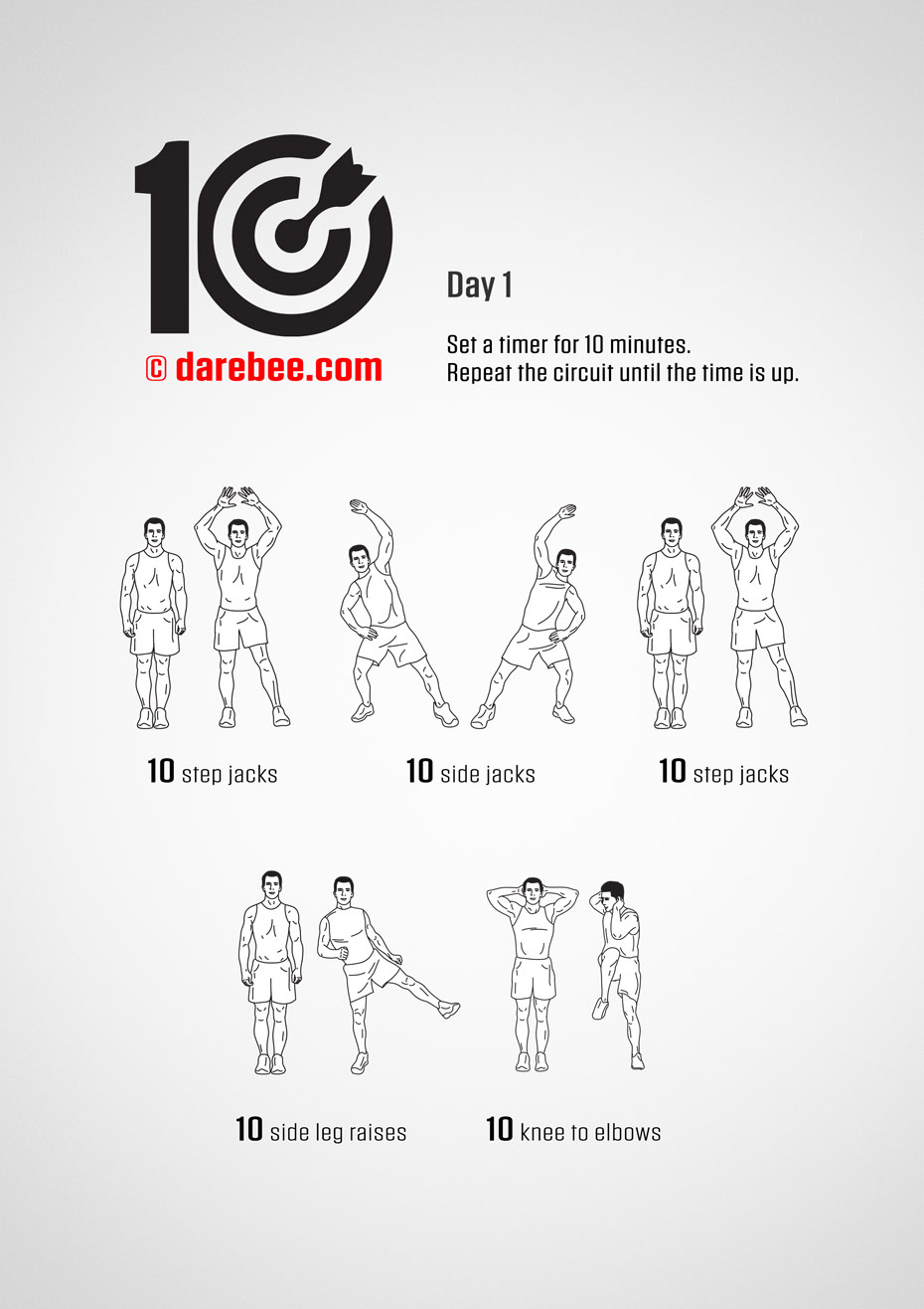 TEN - No-Equipment Fitness Program by DAREBEE