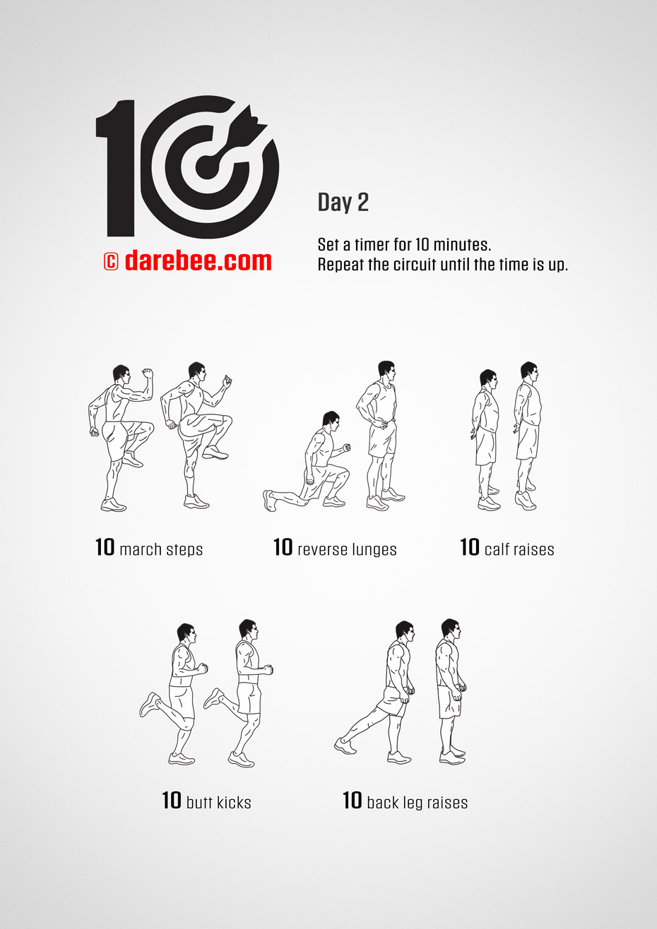 TEN - No-Equipment Fitness Program by DAREBEE