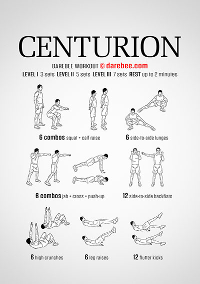 Centurion is a Darebee home fitness, no-equipment total body strength workout you can do at home that will help you feel stronger and be healthier.