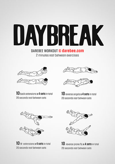 Daybreak is a DAREBEE home fitness, no-equipment upper body strength workout you can do at home.