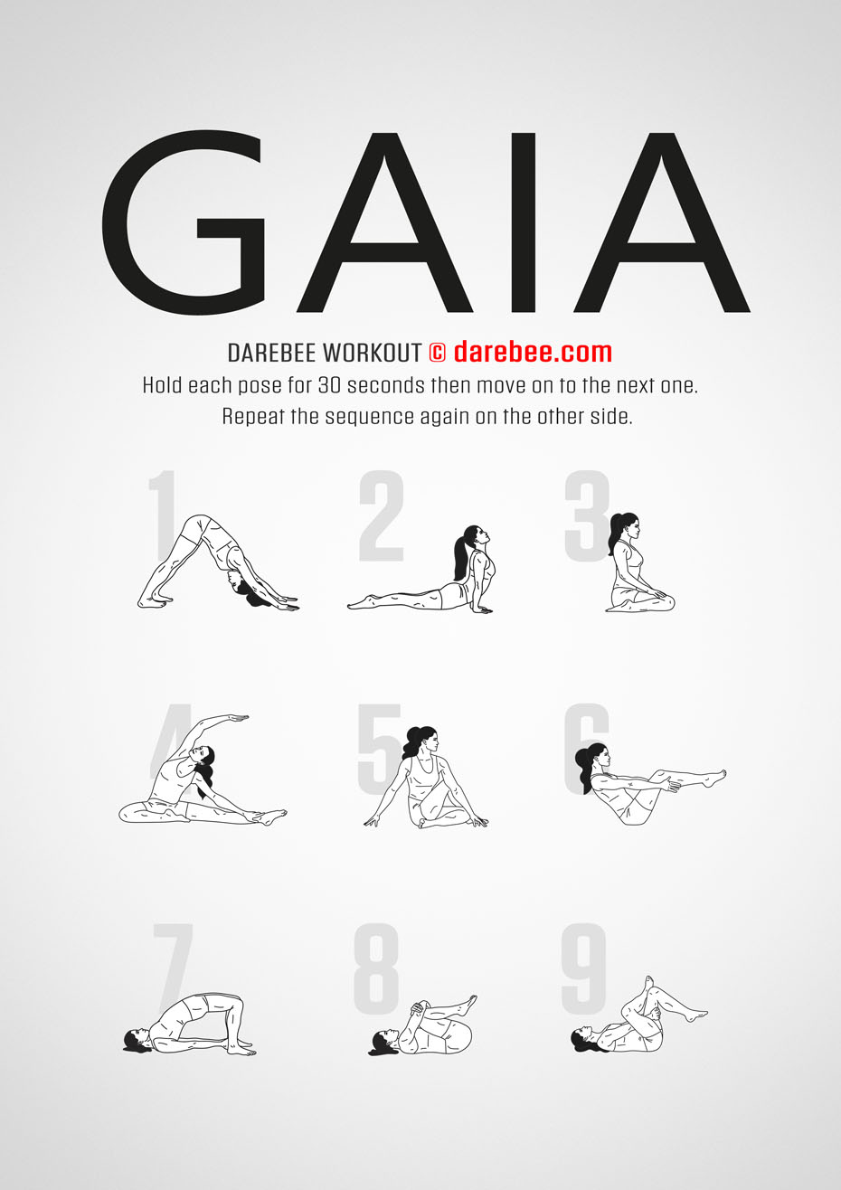 Gaia is a yoga-based full body Darebee home-fitness workout that helps you balance yourself inside and out.