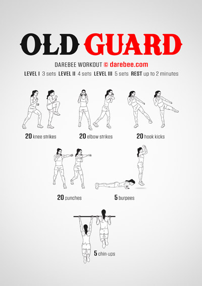 the Old Guard is a DAREBEE home fitness workout that helps you build strength, endurance and mobility.