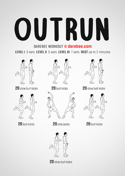 Outrun is a DAREBEE home fitness no-equipment lower body endurance and streamline, home workout.