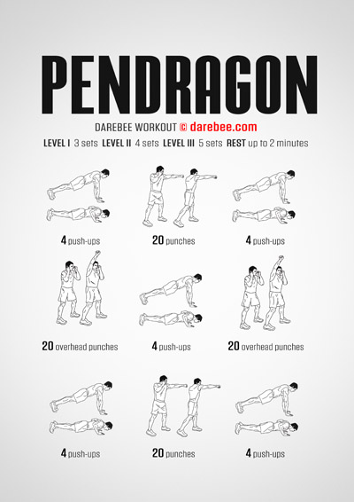 Pendragon is a DAREBEE home fitness no-equipment home workout that helps you become stronger, fitter and more in control of your own body.