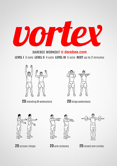 Vortex free upper body strength workout by Darebee